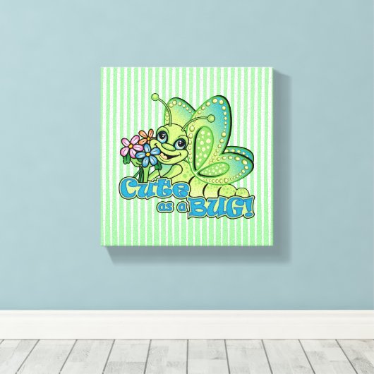 Cute Bug Canvas Afdruk (Insitu (Houten vloer))