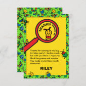 Cute Bug en Insecten Kinderverjaardagsfeestje Bedankkaart (Voorkant / Achterkant)