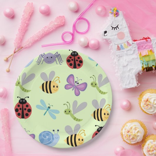 Cute Bug Paper Borden Papieren Bordje (Feest)