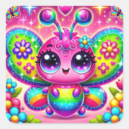 Cute Bug Vierkante Sticker