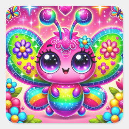 Cute Bug Vierkante Sticker