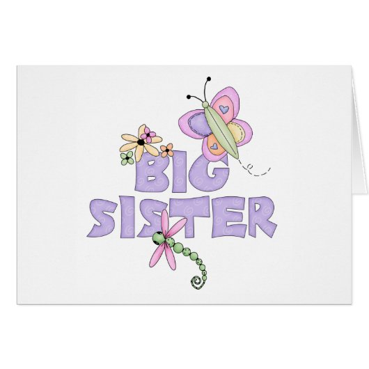 Cute Bugs Big Sister Blank Kaart (Voorkant Horizontaal)
