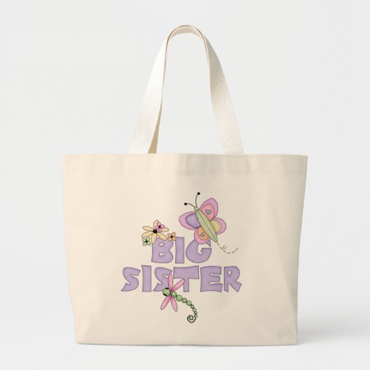 Cute Bugs Big Sister Grote Tote Bag (Voorkant)