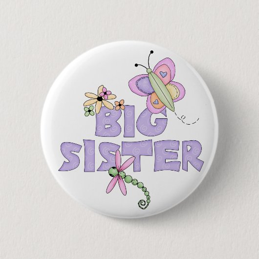 Cute Bugs Big Sister Ronde Button 5,7 Cm (Voorkant)