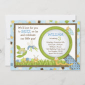 Cute Bugs Birthday Party Invitation Kaart (Voorkant)