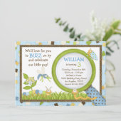 Cute Bugs Birthday Party Invitation Kaart (Staand voorkant)