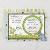 Cute Bugs Birthday Party Invitation Kaart (Voorkant / Achterkant)