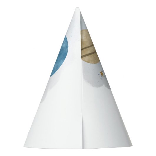 Cute Buitenspace Waterverf Planet 1st verjaardag Feesthoedjes (Achterkant)