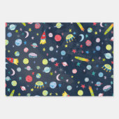 Cute Buitenspatie UFO Planeten Moons Waterverf Cad Inpakpapier Vel (Voorkant 2)