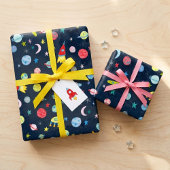 Cute Buitenspatie UFO Planeten Moons Waterverf Cad Inpakpapier Vel