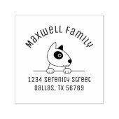 Cute Bull Terrier Dog Arch Adres Zelfinktende Stempel (Design)