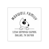 Cute Bull Terrier Dog Arch Family Address 2 Rubberstempel (Afrduk)