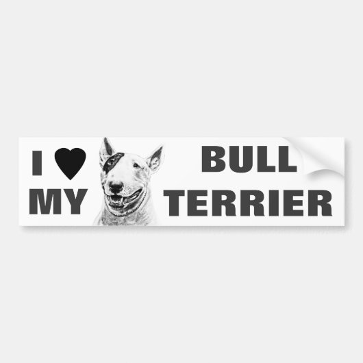 Cute Bull Terrier dog art Bumpersticker (Voorkant)