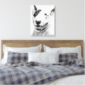 Cute Bull Terrier dog art Canvas Afdruk (Insitu (Slaapkamer))