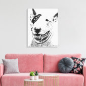 Cute Bull Terrier dog art Canvas Afdruk (Insitu (Woonkamer))