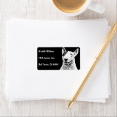 Cute Bull Terrier dog art Etiket (Insitu)