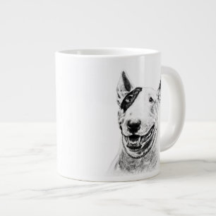 Cute Bull Terrier dog art Grote Koffiekop