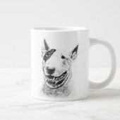Cute Bull Terrier dog art Grote Koffiekop (Rechts)