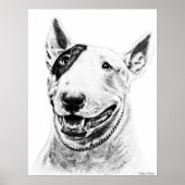 Cute Bull Terrier dog art Poster (Voorkant)