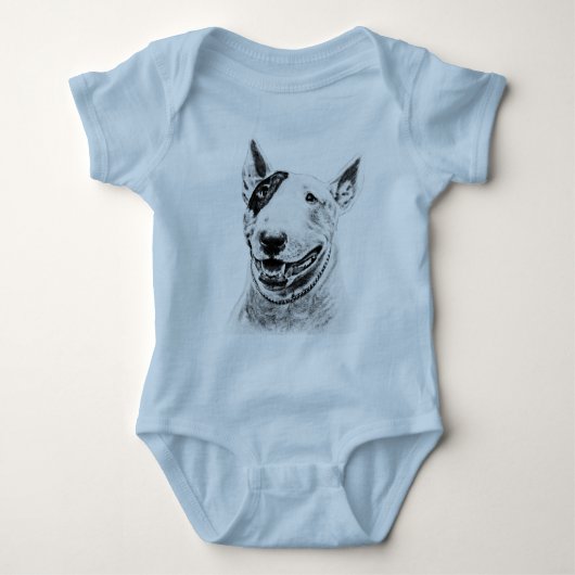 Cute Bull Terrier dog art Romper (Voorkant)