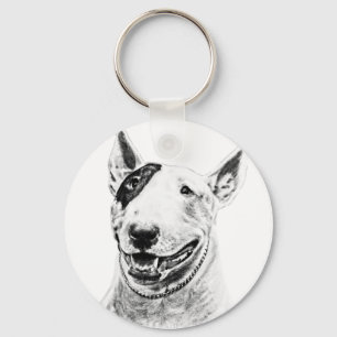 Cute Bull Terrier dog art Sleutelhanger