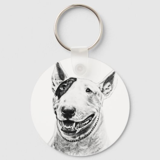 Cute Bull Terrier dog art Sleutelhanger (Voorkant)
