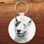 Cute Bull Terrier dog art Sleutelhanger (Voorkant)