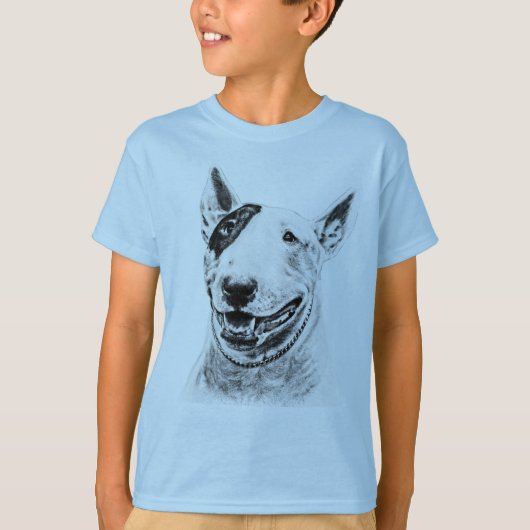 Cute Bull Terrier dog art T-shirt (Voorkant)