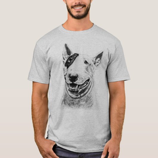 Cute Bull Terrier dog art T-shirt (Voorkant)