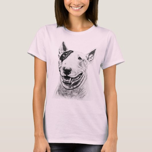 Cute Bull Terrier dog art T-shirt (Voorkant)
