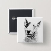 Cute Bull Terrier dog art Vierkante Button 5,1 Cm (Voorkant /achterkant)