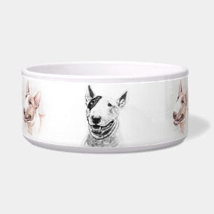 Cute Bull Terrier dog art Voerbakje