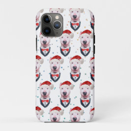 Cute Bull Terrier Dog Christmas Pattern Case-Mate iPhone Case