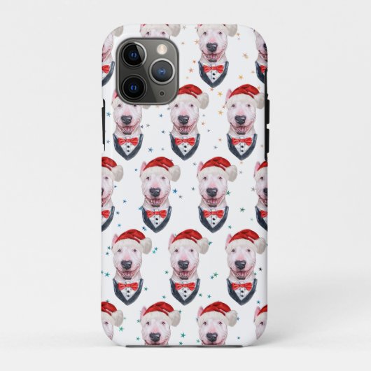Cute Bull Terrier Dog Christmas Pattern Case-Mate iPhone Case (Achterkant)