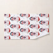 Cute Bull Terrier Dog Christmas Pattern Handdoek (Handdoek)