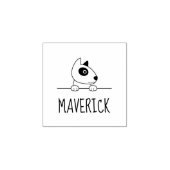 Cute Bull Terrier Dog Custom Name Rubberstempel (Afrduk)