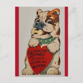 Cute Bulldog 1950 Valentijn Briefkaart