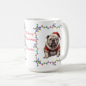 Cute Bulldog Christmas Mug Koffiemok (Voorkant rechts)