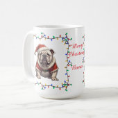 Cute Bulldog Christmas Mug Koffiemok (Voorkant links)