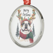 Cute Bulldog Dog Metalen Ornament (Links)