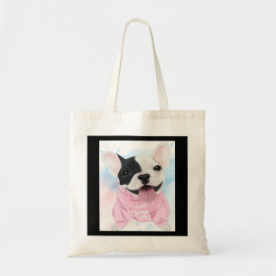 Cute Bulldog Gewoon van me houden Hondenliefhe Tote Bag