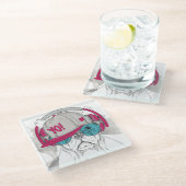 Cute Bulldog Glazen Onderzetter (Schuin)