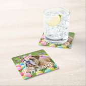 Cute Bulldog Happy Birthday Kartonnen Onderzetters (Insitu)