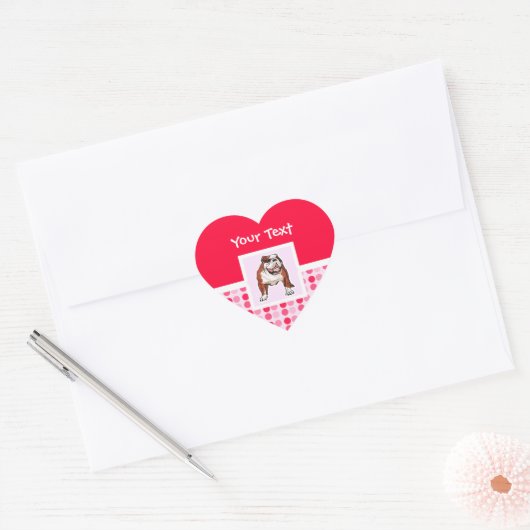 Cute Bulldog Hart Sticker (Envelop)
