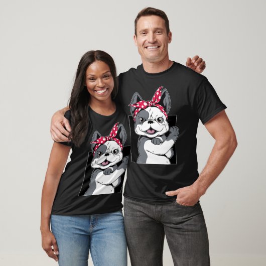 Cute Bulldog Headbands T-shirt (Unisex)