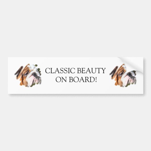 Cute Bulldog Photo Bumpersticker (Voorkant)