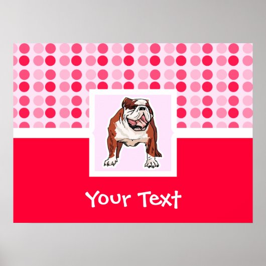 Cute Bulldog Poster (Voorkant)