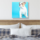 Cute Bulldog Puppy Canvas Afdruk (Insitu (Slaapkamer))