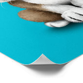  Cute Bulldog Puppy Dj met hoofdtelefoon Poster (Hoek)