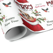 Cute Bulldog Puppy in kerstcadeautas Cadeaupapier (Rol Hoek)